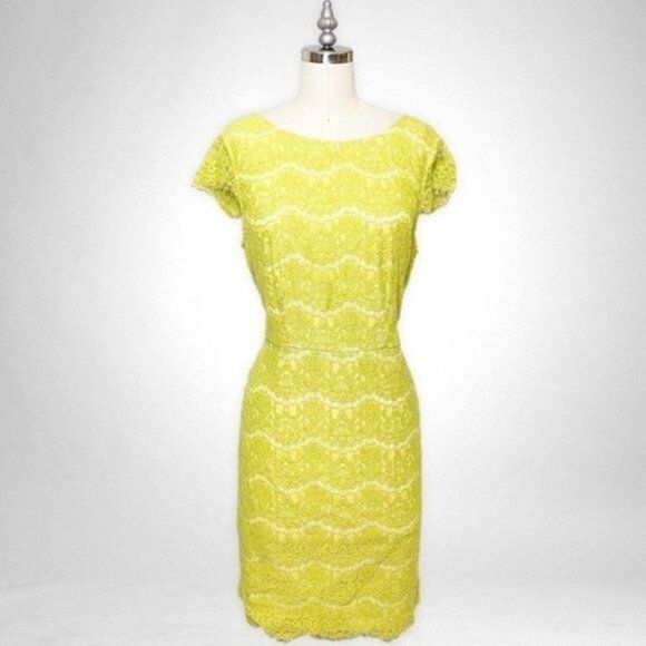 Lulu's Darling Marissa Lace Sheath Dress Lime Green - Picture 4 of 12